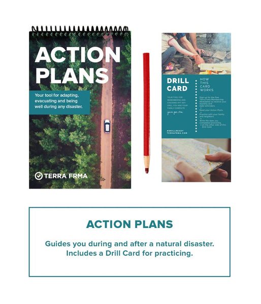 GRAB + GO BOX - Emergency Kit for the Disaster Preparedness Family - Action Plans, Emergency Guidebook, Pocket Survival Guide, Tiny Survival Cards