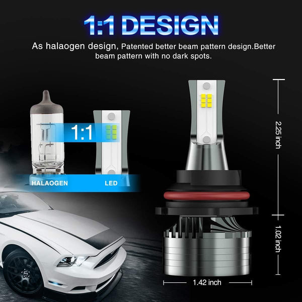 Marsauto 9007 LED Headlight Bulbs, HB5 Led High Low Beam Head Light Conversion Kit, 12000LM 6000K White