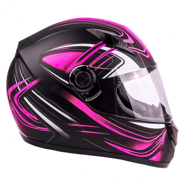 Typhoon Women's Full Face Motorcycle Helmet DOT - SAME DAY SHIPPING (Matte Pink, Medium)