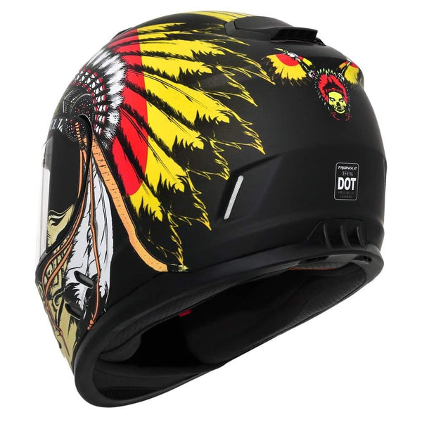 Triangle Full Face Lightweight, Aerodynamic, Comfortable Street Bike Motorcycle Helmets DOT Approved (Indian Yellow, X-Large)