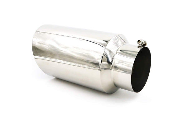 RP Remarkable Power, 5" Inlet 7" Outlet 15" Overall Length Long Stainless Steel Rolled Edge Diesel Exhaust Tip EXT34