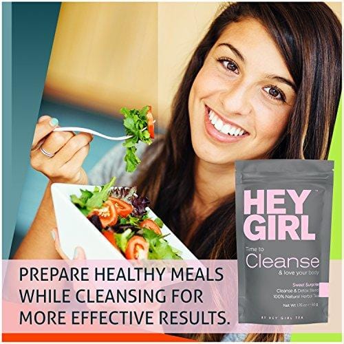 Detox Tea - CLEANSE Herbal Teatox Reduces Bloating & Helps Your Body Stay Regular | Keep Your Colon Happy and You Feeling Healthy with Hey Girl Tea