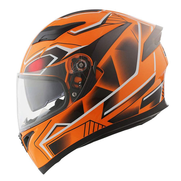 1STorm Motorcycle Street Bike Dual Visor/Sun Visor Full Face Helmet Panther Orange, Size X-Large Size XL (59-60 CM,23.2/23.6 Inch)