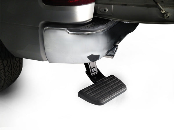 AMP Research 75310-01A BedStep Retractable Bumper Step for 2009-2018 Ram 1500 with Dual Exhaust
