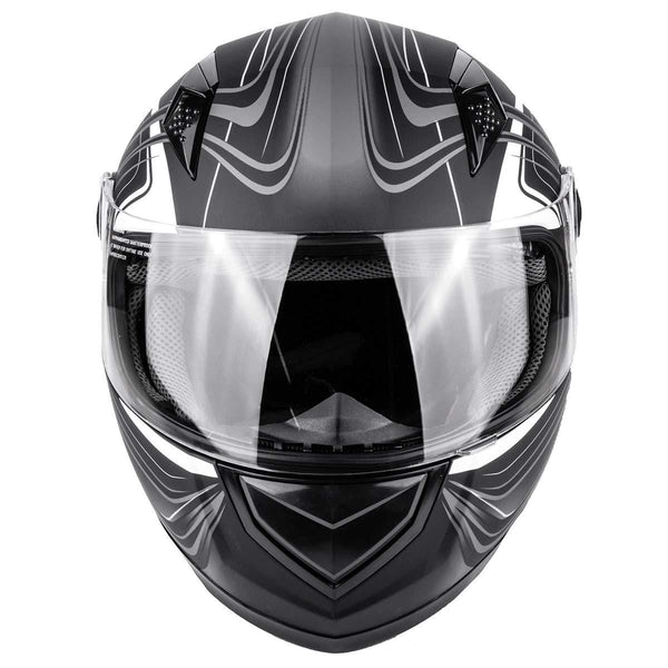 Typhoon Helmets Adult Full Face Snowmobile Helmet With Heated Shield DOT (Grey, Large)