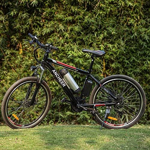ANCHEER Power Plus Electric Mountain Bike, 26'' Electric Bike with Removable 36V 8Ah Lithium-Ion Battery, Shimano 21 Speed Shifter (Black)