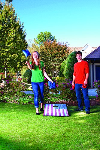 Wild Sports 2'x3' Wood Stars & Stripes Flag Cornhole Set, Red/White/Blue