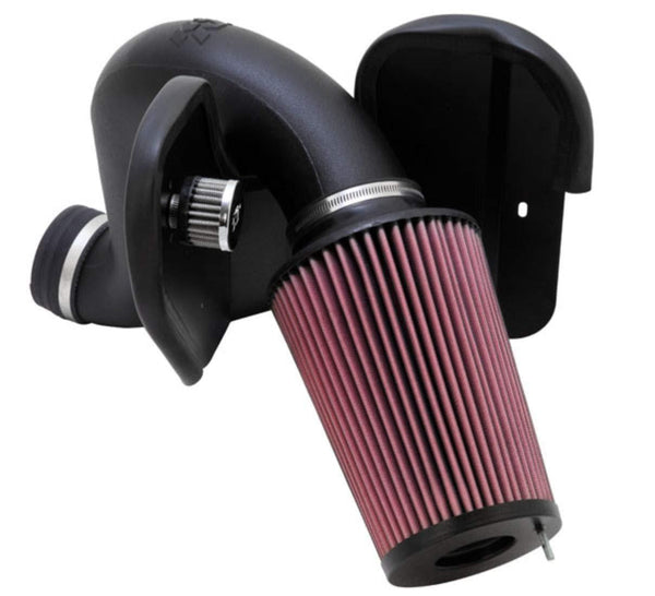 K&N Cold Air Intake Kit with Washable Air Filter:  2003-2007 Dodge (Ram 2500, Ram 3500) 5.9L L6 Diesel, Black HDPE Tube with Red Oiled Filter, 57-1532