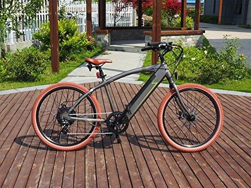 ONWAY 36v Ebike 26 Inch 500w Fat Beach Electric Cruiser Bike with LCD Display for Men
