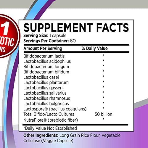 Probiotic BIOPRO 50 Billion CFU with 11 Strains + Prebiotic Supplement for Women, Men & Children | Guaranteed Potency - Shelf Stable Acidophilus Probiotic | Vegan, Dairy Free | 30 Veggie Capsules