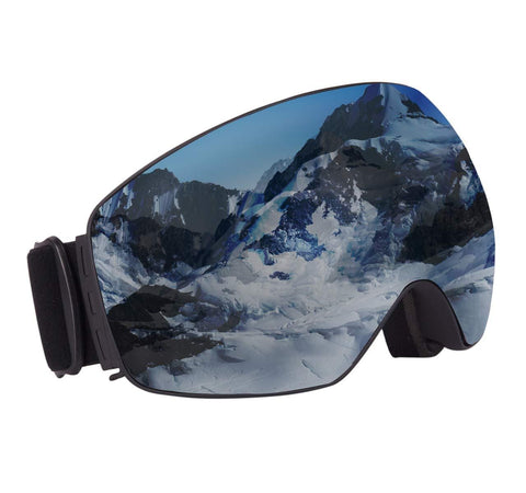 DODOING Ski Goggles, Winter Snow Sports Snowboard Goggles Over Glasses with Anti-Fog UV400 Protection Interchangeable Lens for Men Women & Youth Snowmobile Skiing Skating Eyewear