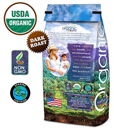 5LB Cafe Don Pablo Subtle Earth Organic Gourmet Coffee - Dark Roast - Whole Bean Coffee - USDA Certified Organic Arabica Coffee - (5 lb) Bag