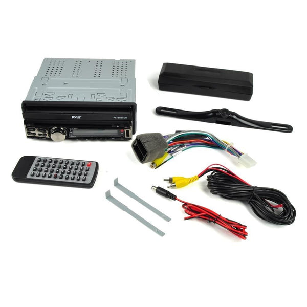Pyle Car Stereo Receiver System & Backup Camera Kit Touch-Screen Headunit Radio CD/DVD Player | Bluetooth Wireless Streaming | Hands-Free Talking | USB/MP3/AUX/AM/FM Radio | Single DIN (PLT85BTCM)