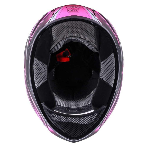Typhoon Women's Full Face Motorcycle Helmet DOT - SAME DAY SHIPPING (Matte Pink, Medium)