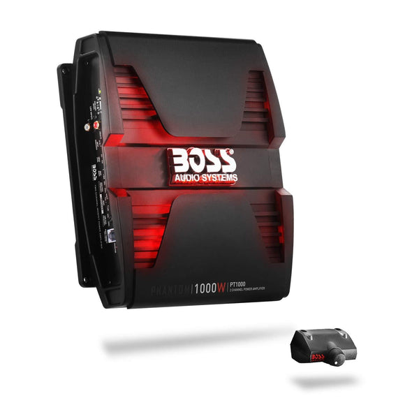 BOSS Audio PT1000 2 Channel Car Amplifier - 1000 Watts, Full Range, Class A/B, 2-8 Ohm Stable, Mosfet Power Supply, Bridgeable