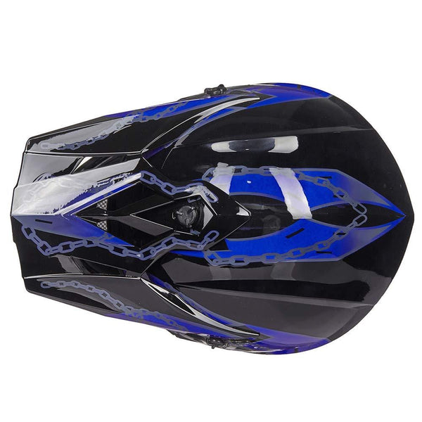 ILM Adult Youth Kids ATV Motocross Dirt Bike Motorcycle BMX MX Downhill Off-Road Helmet DOT Approved (BLUE BLACK, Adult-M)