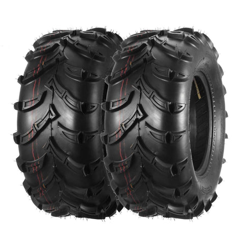 One Pair of MaxAuto ATV/UTV Rear Mud Tires 25x10-12 25x10x12 6PR Tubeless 50J
