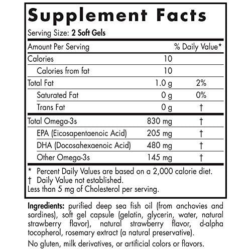 Nordic Naturals DHA Omega-3 - Brain and Nervous System Support Supplement, Strawberry Flavored, 180 Soft Gels