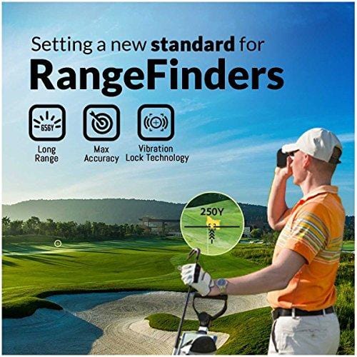 PinSightz Golf Range Finder (Laser Accurate) Distance, Slope, Speed, Height, and Ranging | Vibration Lock with Pin Finder | Fog and Interference Protection | Incl. Case and Battery