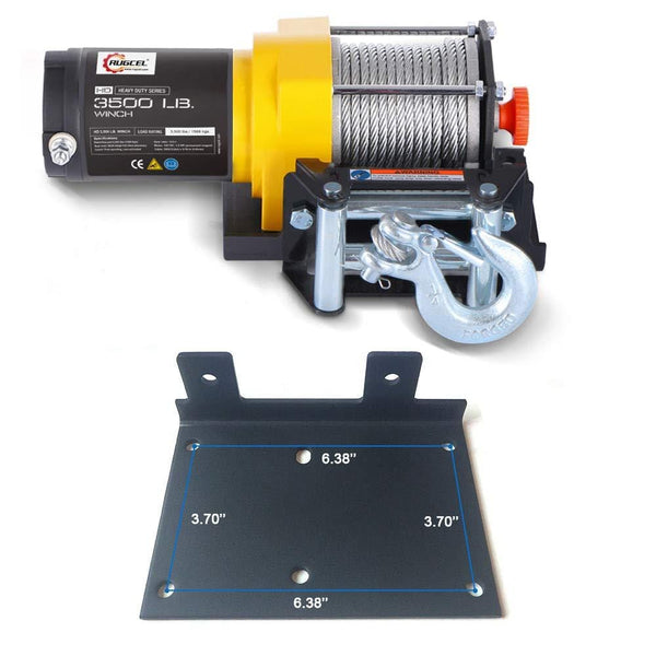 RUGCEL WINCH Waterproof IP68 Electric Winch with Hawse Fairlead,Steel Wire Rope, 2 Wired Handle and 2 Wireless Remote (3500 lb.Load Capacity)