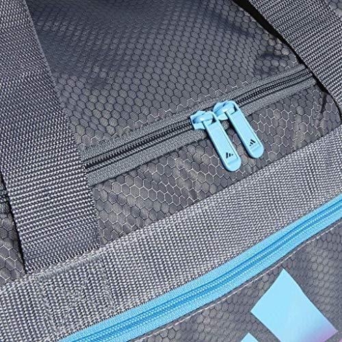 adidas Defender III Duffel Bag, Onix/Onix Jersey/Shock Cyan/Active Purple, One Size