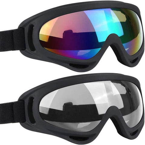ELECOOL Ski Goggles 2 Packs, Multicolor Lenses Snow Goggles with Wind Dust UV 400 Protection for Women Men Kids Girls Boys Winter Snowboard Snowmobile Skiing (Black/Grey)