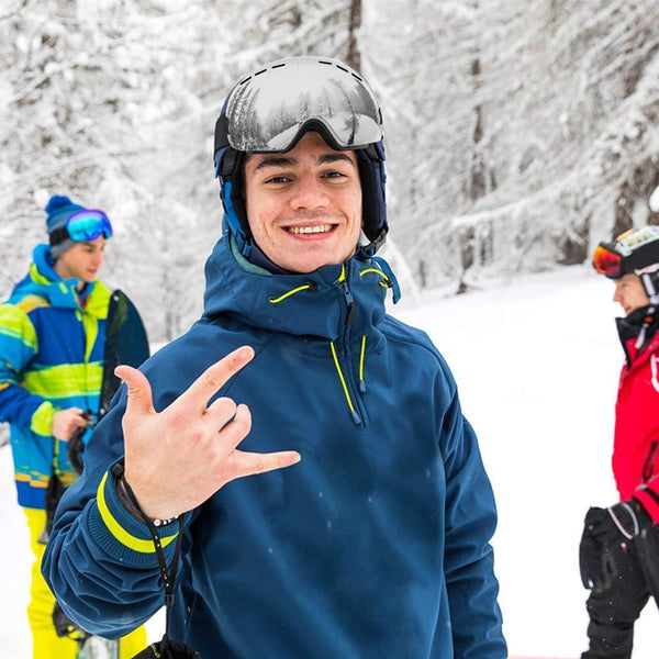 Zerhunt Ski Goggles, Snowboard Goggles Over Glasses, Anti Fog UV Protection Snow Goggles OTG Interchangeable Lens for Men Women Snowmobile, Skiing, Skating, Blue