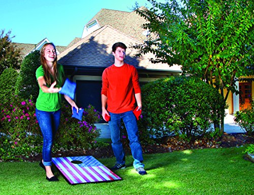 Wild Sports 2'x3' Wood Stars & Stripes Flag Cornhole Set, Red/White/Blue