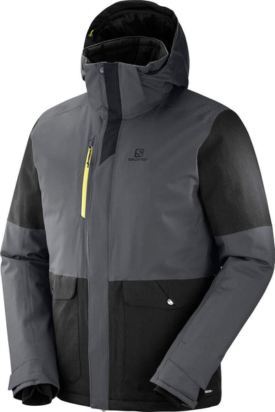 SALOMON Stormtrack Ski Jacket Forged Iron/Black Mens Sz M