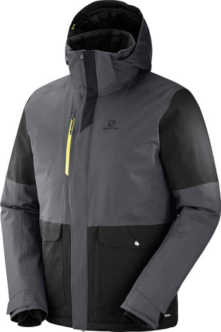 SALOMON Stormtrack Ski Jacket Forged Iron/Black Mens Sz M