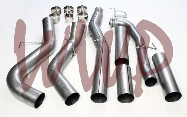 Performance Racing Off Road 5" Downpipe Down Pipe Back DPF Exhaust System Kit 2015.5-2017 Chevy GMC Silverado Sierra 2500HD 3500 Duramax 6.6L Turbo Diesel Pickup Truck