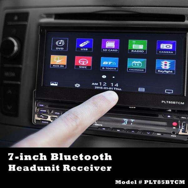 Pyle Car Stereo Receiver System & Backup Camera Kit Touch-Screen Headunit Radio CD/DVD Player | Bluetooth Wireless Streaming | Hands-Free Talking | USB/MP3/AUX/AM/FM Radio | Single DIN (PLT85BTCM)
