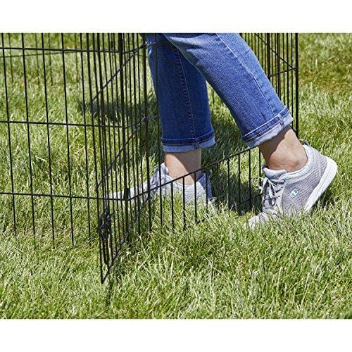 MidWest Foldable Metal Exercise Pen / Pet Playpen, Black w/ door, 24"W x 24"H