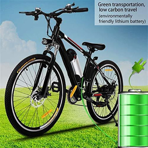 Kemanner 26 inch Electric Mountain Bike 21 Speed 36V 8A Lithium Battery Electric Bicycle for Adult (Black-New)