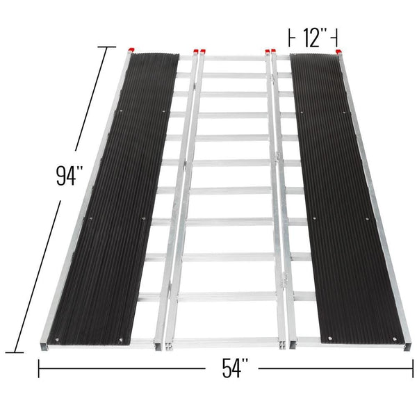 Black Ice 94" x 54" Snowmobile Loading Ramp with Extra Wide Glides