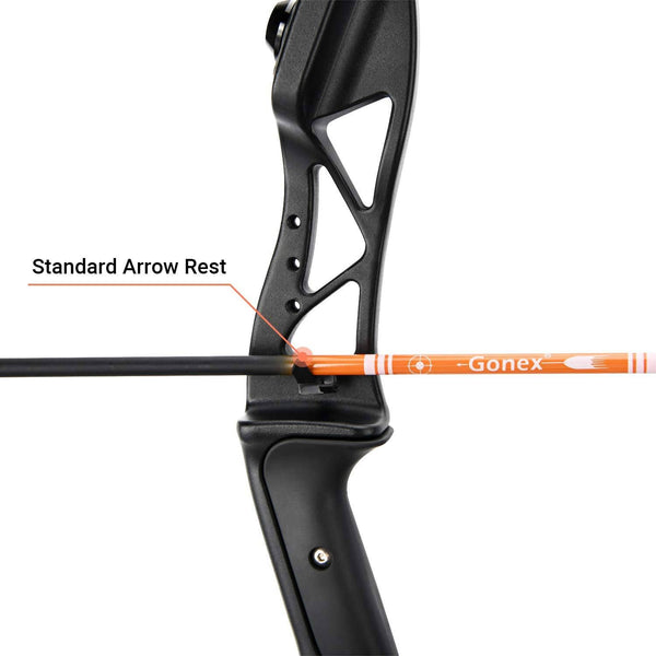 Gonex Takedown Recurve Bow, Hunting Archery Bow Long Bow for Beginner, 56" Right Handed Longbow 40 45 50lb Bow for Adults with Bow String,Black