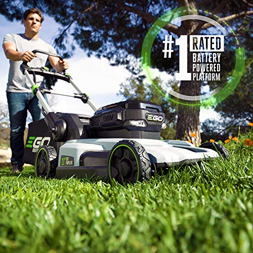 EGO Power+ LM2142SP 21-Inch 56-Volt Lithium-Ion Cordless Electric Dual-Port Walk Behind Self Propelled Lawn Mower with Two 5.0 Ah Batteries & Charger Included