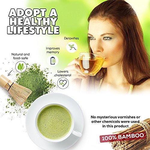 BAMBOOWORX Japanese Tea Set, Matcha Whisk (Chasen), Traditional Scoop (Chashaku), Tea Spoon, The Perfect Set to Prepare a Traditional Cup of Matcha.