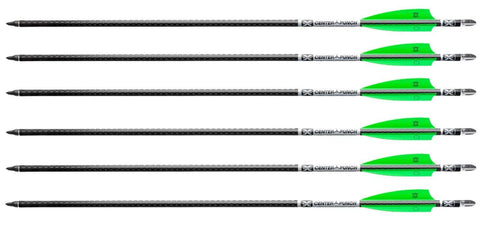 Tenpoint EVO-X Center Punch Carbon Crossbow Arrows with Aluminum Alpha-Nocks, 6 Pack (HEA-742.6)