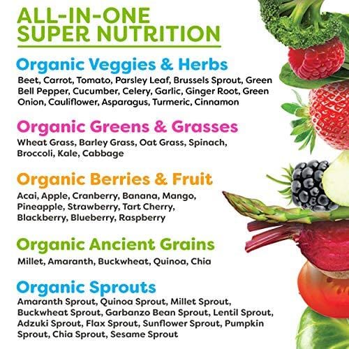 Orgain Organic Green Superfoods Powder, Original - Antioxidants, 1 Billion Probiotics, Vegan, Dairy Free, Gluten Free, Kosher, Non-GMO, 0.62 Pound (Packaging May Vary)