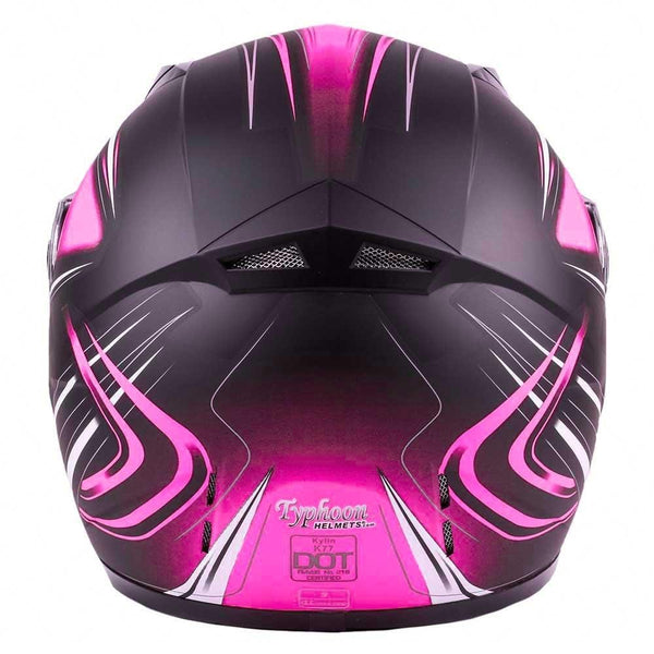 Typhoon Women's Full Face Motorcycle Helmet DOT - SAME DAY SHIPPING (Matte Pink, Medium)