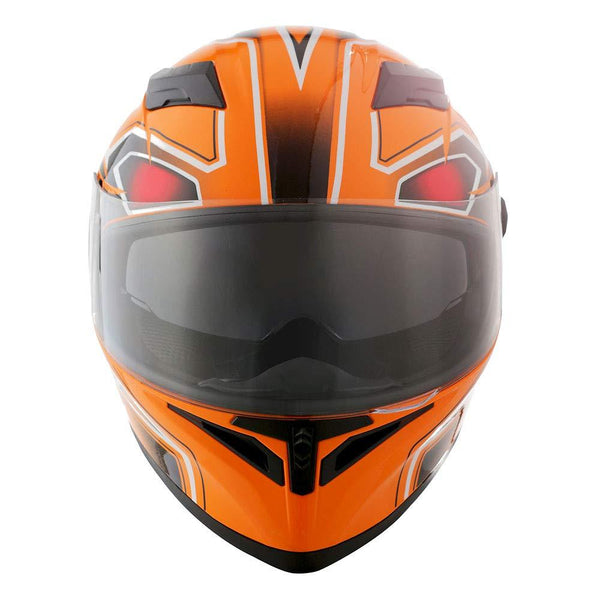 1STorm Motorcycle Street Bike Dual Visor/Sun Visor Full Face Helmet Panther Orange, Size X-Large Size XL (59-60 CM,23.2/23.6 Inch)