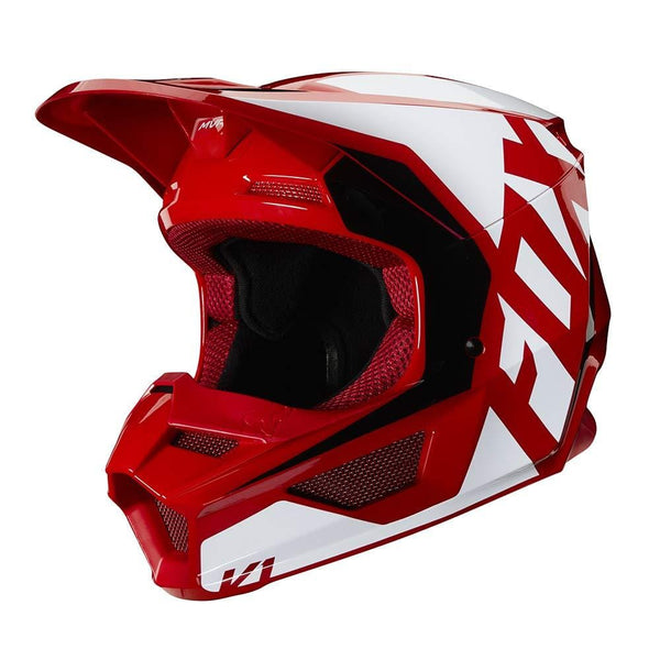 Fox Racing Prix Youth V1 Off-Road Motorcycle Helmet - Flame Red/Large