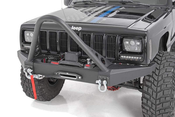 Rough Country Front Offroad Winch Bumper Compatible w/ 1984-2001 Jeep Cherokee XJ Front Winch Bumper 10570