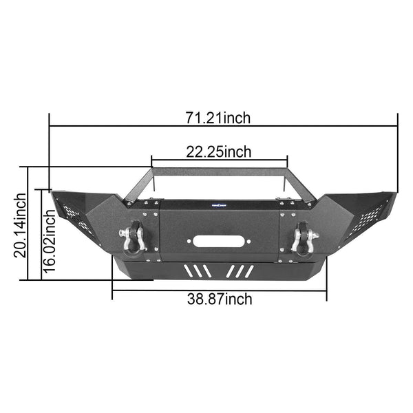 u-Box Destroyer Front Bumper Guard Full Width Off Road Tacoma Bumper w/Winch Plate for 2005-2015 2nd Gen Toyota Tacoma
