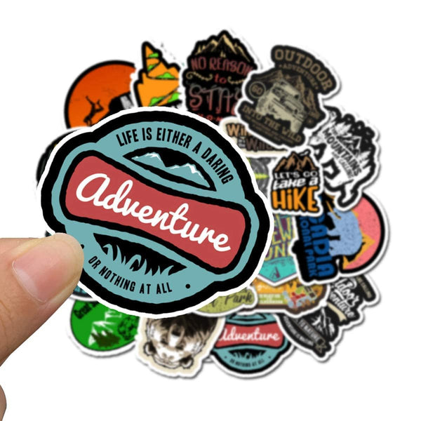Wilderness Nature Stickers Outdoors Hiking Camping Travel Adventure Laptop Stickers Waterproof Skateboard Snowboard Car Bicycle Luggage Decal 50pcs Pack