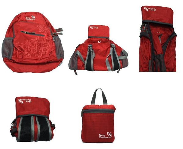Outlander Packable Handy Lightweight Travel Hiking Backpack Daypack-Red-L