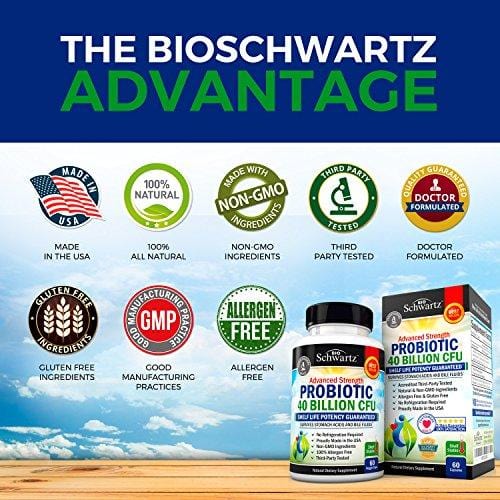 Probiotic 40 Billion CFU. Guaranteed Potency until Expiration - Patented Delay Release, Shelf Stable - Lactobacillus Acidophilus - Gluten Dairy Free for Women Men - No Refrigeration - Digestive Health