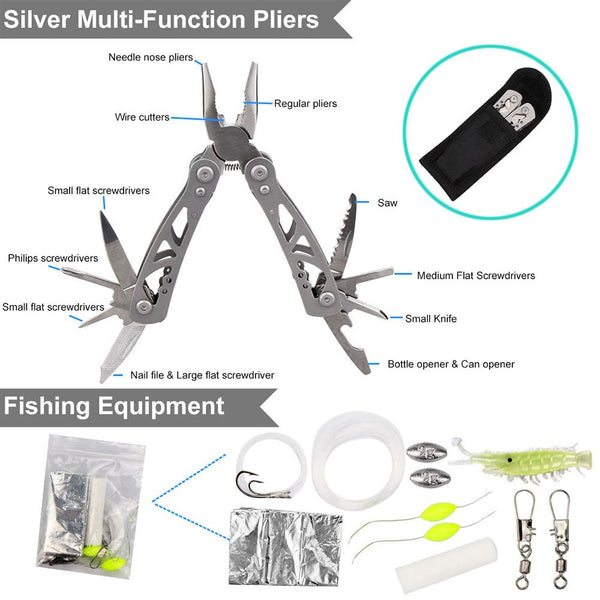 Monoki First Aid Kit Survival Kit, 241Pcs Upgraded Outdoor Emergency Survival Kit Gear - Medical Supplies Trauma Bag Safety First Aid Kit for Home Office Car Boat Camping Hiking Hunting Adventures