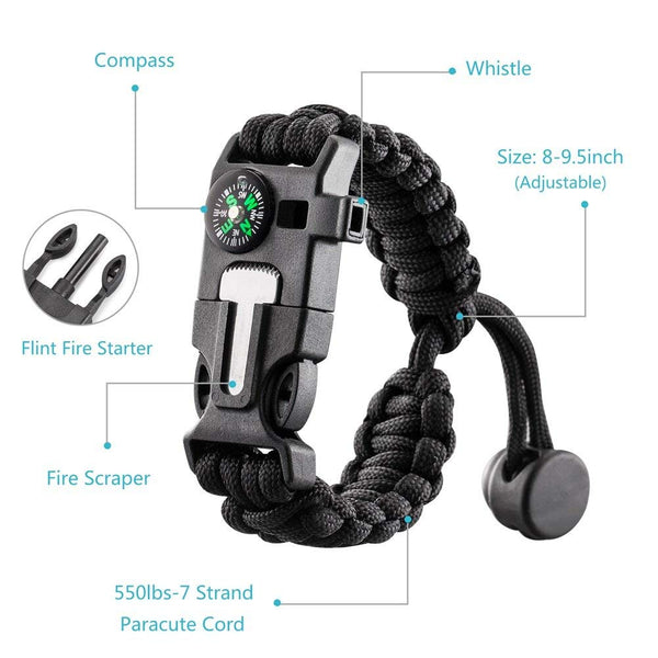 CQQKS Emergency Survival Kit, Survival Gear 12 in 1 Camping Hiking Tactical, for Men, Birthday Gifts Ideas for Him Husband Dad Boyfriend Teen Boys Brother